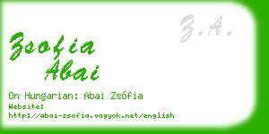 zsofia abai business card
